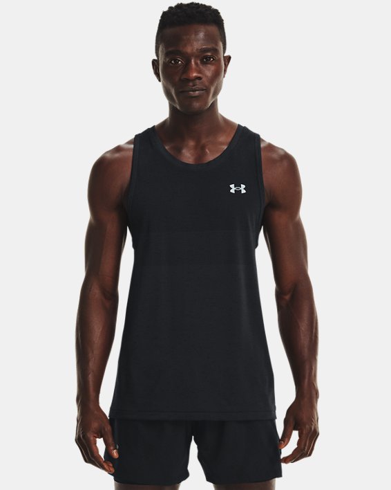 Men's UA Seamless Run Singlet, Black, pdpMainDesktop image number 1